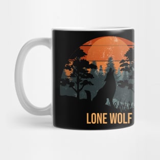 Lone wolf howling in the forest Mug